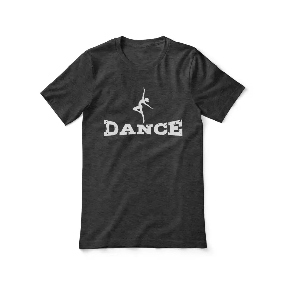 Basic Dance with Dancer Icon on a Unisex T-Shirt with a White Graphic