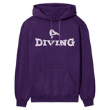 Basic Diving with Diver Icon on a Hoodie with a White Graphic