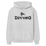 Basic Diving with Diver Icon on a Hoodie with a Black Graphic