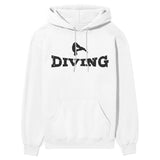 Basic Diving with Diver Icon on a Hoodie with a Black Graphic