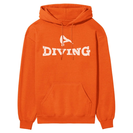 Basic Diving with Diver Icon on a Hoodie with a White Graphic