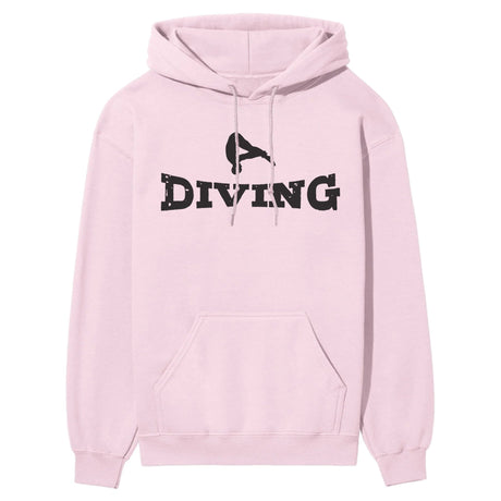 Basic Diving with Diver Icon on a Hoodie with a Black Graphic