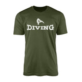 Basic Diving with Diver Icon on a Men's T-Shirt with a White Graphic