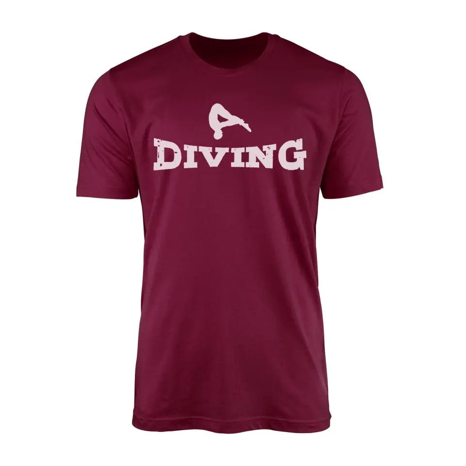 Basic Diving with Diver Icon on a Men's T-Shirt with a White Graphic