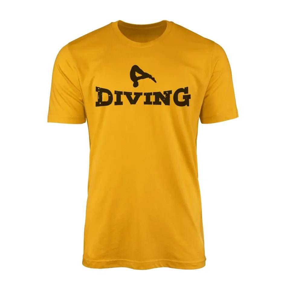 Basic Diving with Diver Icon on a Men's T-Shirt with a Black Graphic