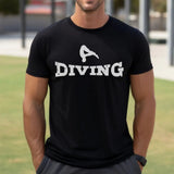 Basic Diving with Diver Icon on a Men's T-Shirt with a White Graphic