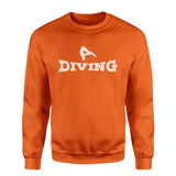 Basic Diving with Diver Icon on a Sweatshirt with a White Graphic