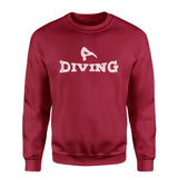 Basic Diving with Diver Icon on a Sweatshirt with a White Graphic