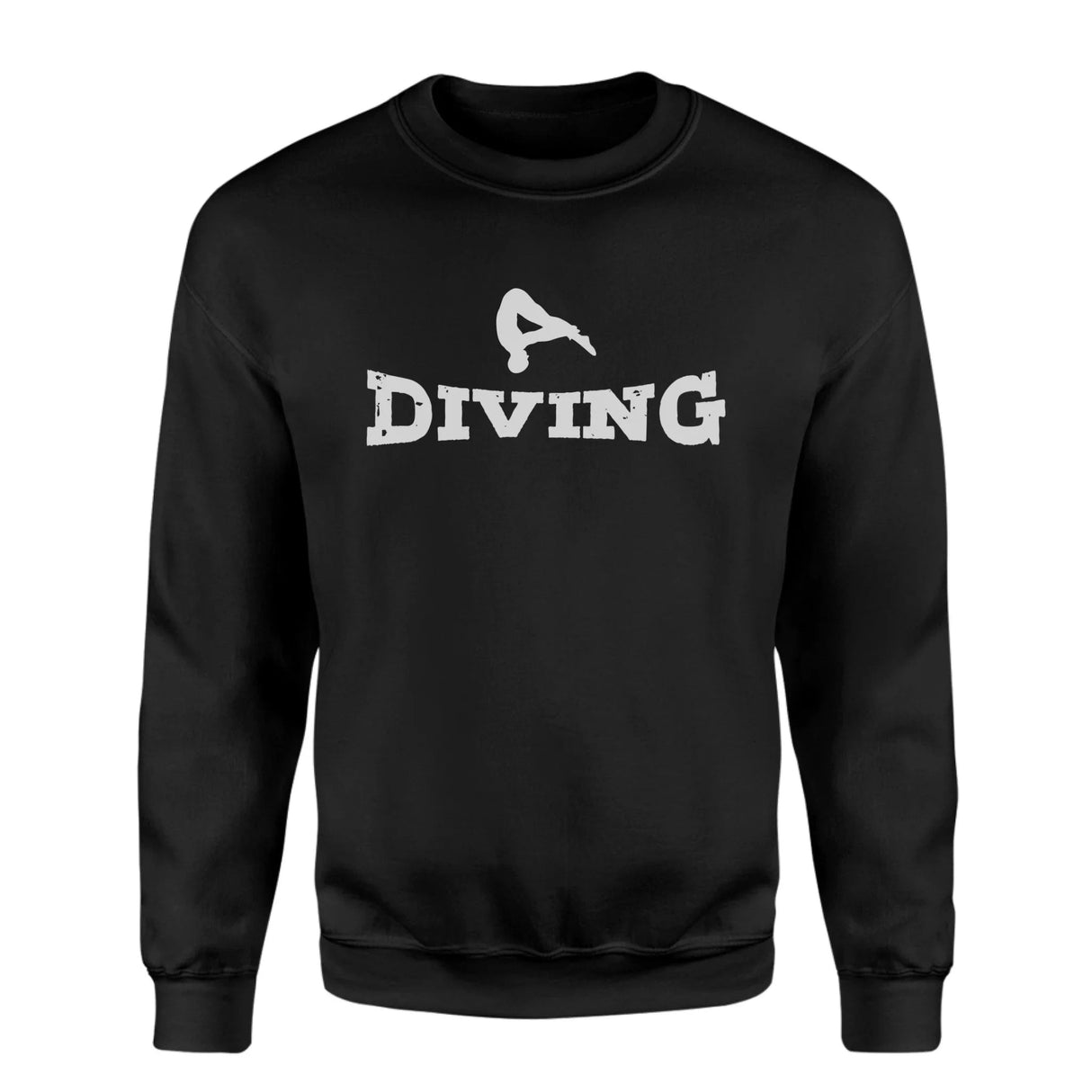 Basic Diving with Diver Icon on a Sweatshirt with a White Graphic