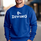 Basic Diving with Diver Icon on a Sweatshirt with a White Graphic