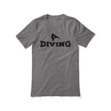 Basic Diving with Diver Icon on a Unisex T-Shirt with a Black Graphic