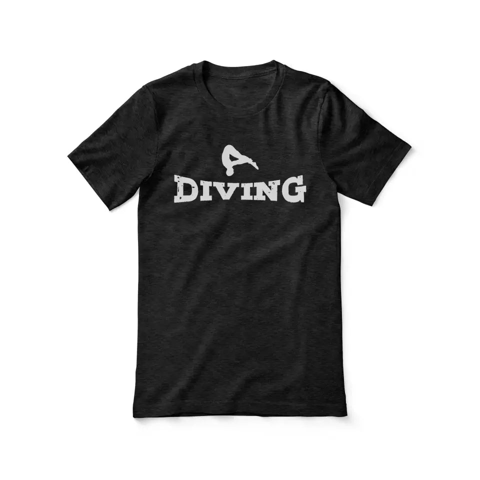 Basic Diving with Diver Icon on a Unisex T-Shirt with a White Graphic