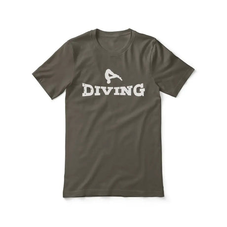 Basic Diving with Diver Icon on a Unisex T-Shirt with a White Graphic