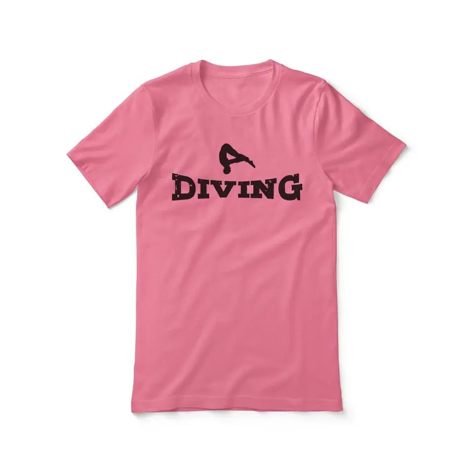 Basic Diving with Diver Icon on a Unisex T-Shirt with a Black Graphic