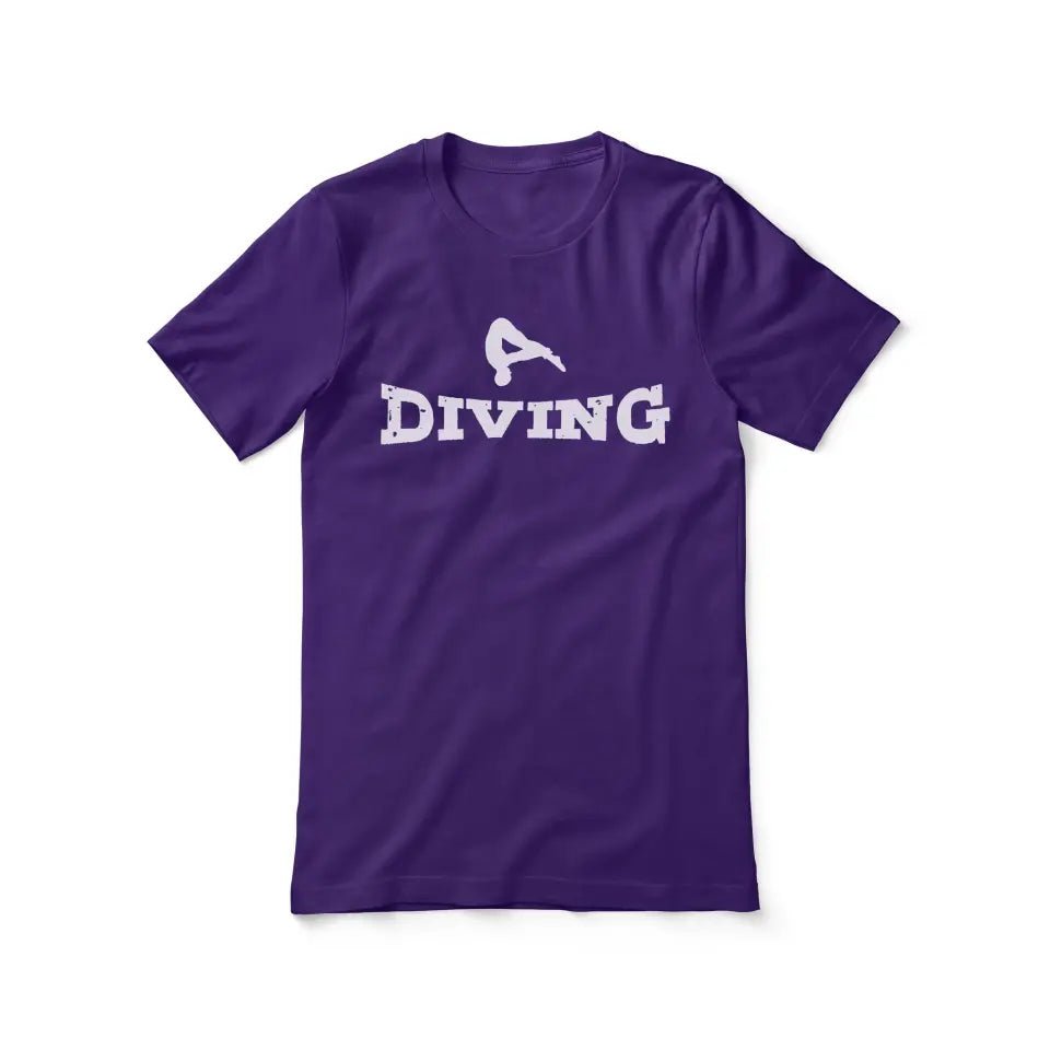 Basic Diving with Diver Icon on a Unisex T-Shirt with a White Graphic