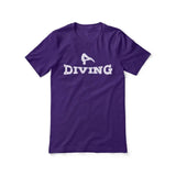 Basic Diving with Diver Icon on a Unisex T-Shirt with a White Graphic