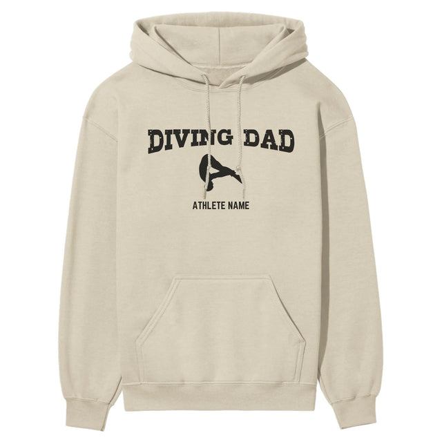 Diving Dad with Diver Icon and Diver Name on a Hoodie with a Black Graphic