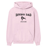 Diving Dad with Diver Icon and Diver Name on a Hoodie with a Black Graphic