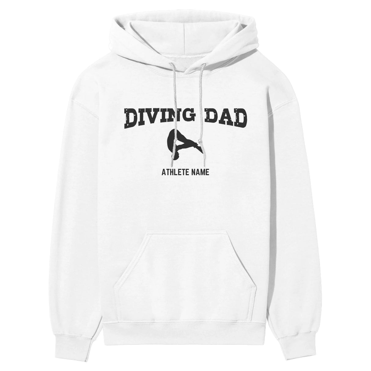 Diving Dad with Diver Icon and Diver Name on a Hoodie with a Black Graphic