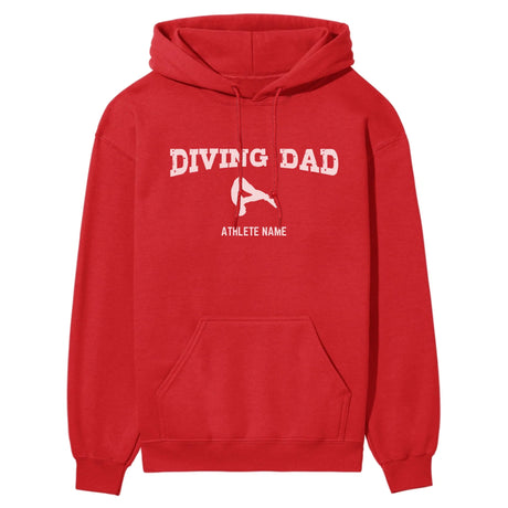 Diving Dad with Diver Icon and Diver Name on a Hoodie with a White Graphic