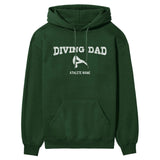 Diving Dad with Diver Icon and Diver Name on a Hoodie with a White Graphic