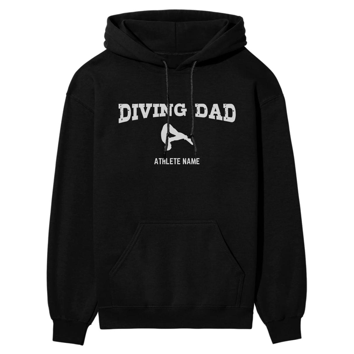 Diving Dad with Diver Icon and Diver Name on a Hoodie with a White Graphic