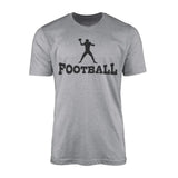 Basic Football with Football Player Icon on a Men's T-Shirt with a Black Graphic