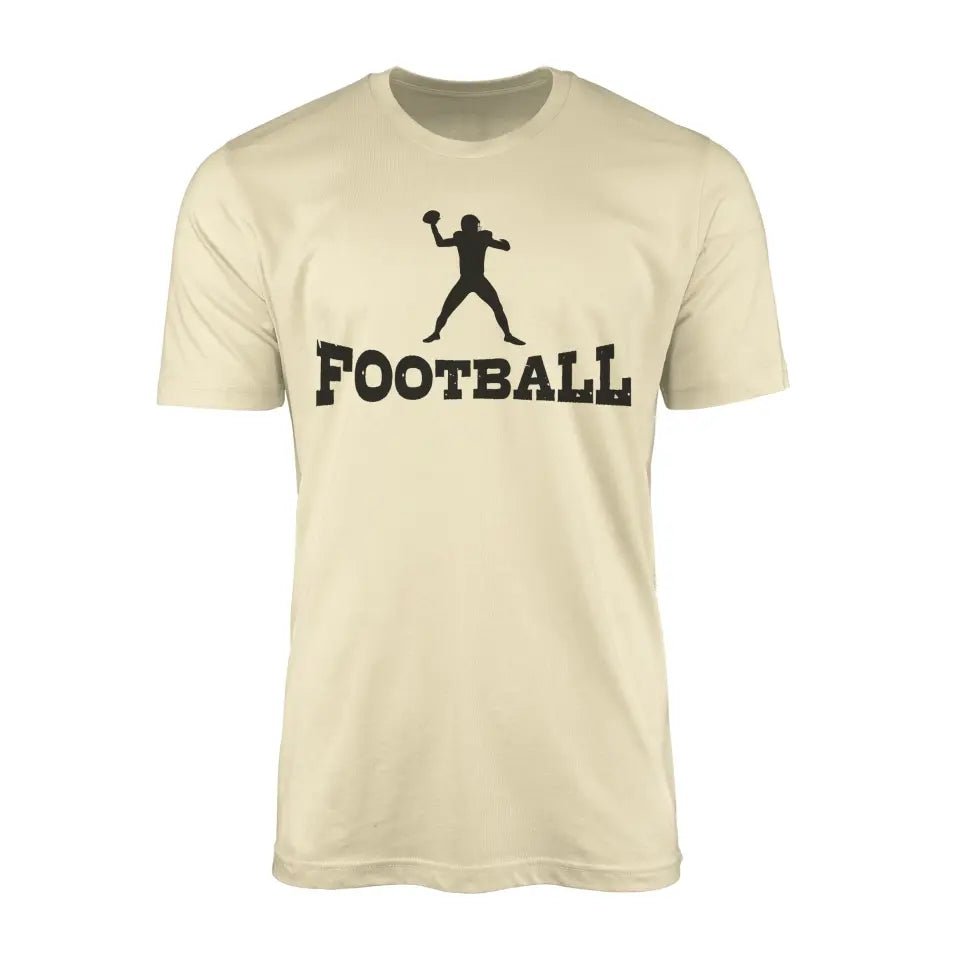 Basic Football with Football Player Icon on a Men's T-Shirt with a Black Graphic