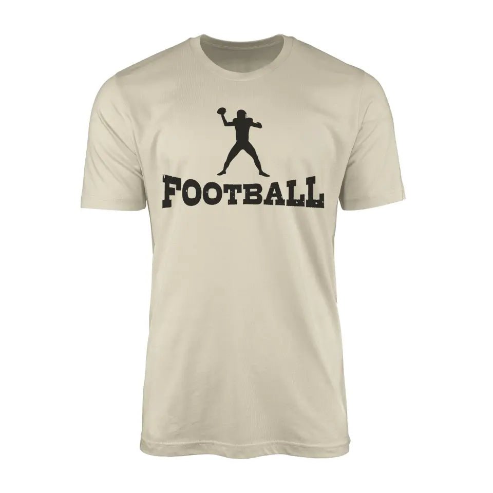 Basic Football with Football Player Icon on a Men's T-Shirt with a Black Graphic