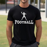 Basic Football with Football Player Icon on a Men's T-Shirt with a White Graphic