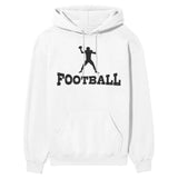 Basic Football with Football Player Icon on a Hoodie with a Black Graphic