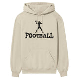 Basic Football with Football Player Icon on a Hoodie with a Black Graphic