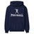 Basic Football with Football Player Icon on a Hoodie with a White Graphic