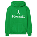 Basic Football with Football Player Icon on a Hoodie with a White Graphic