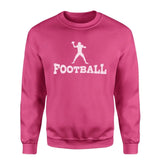 Basic Football with Football Player Icon on a Sweatshirt with a White Graphic