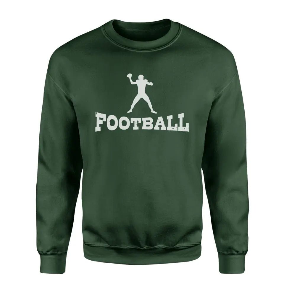 Basic Football with Football Player Icon on a Sweatshirt with a White Graphic