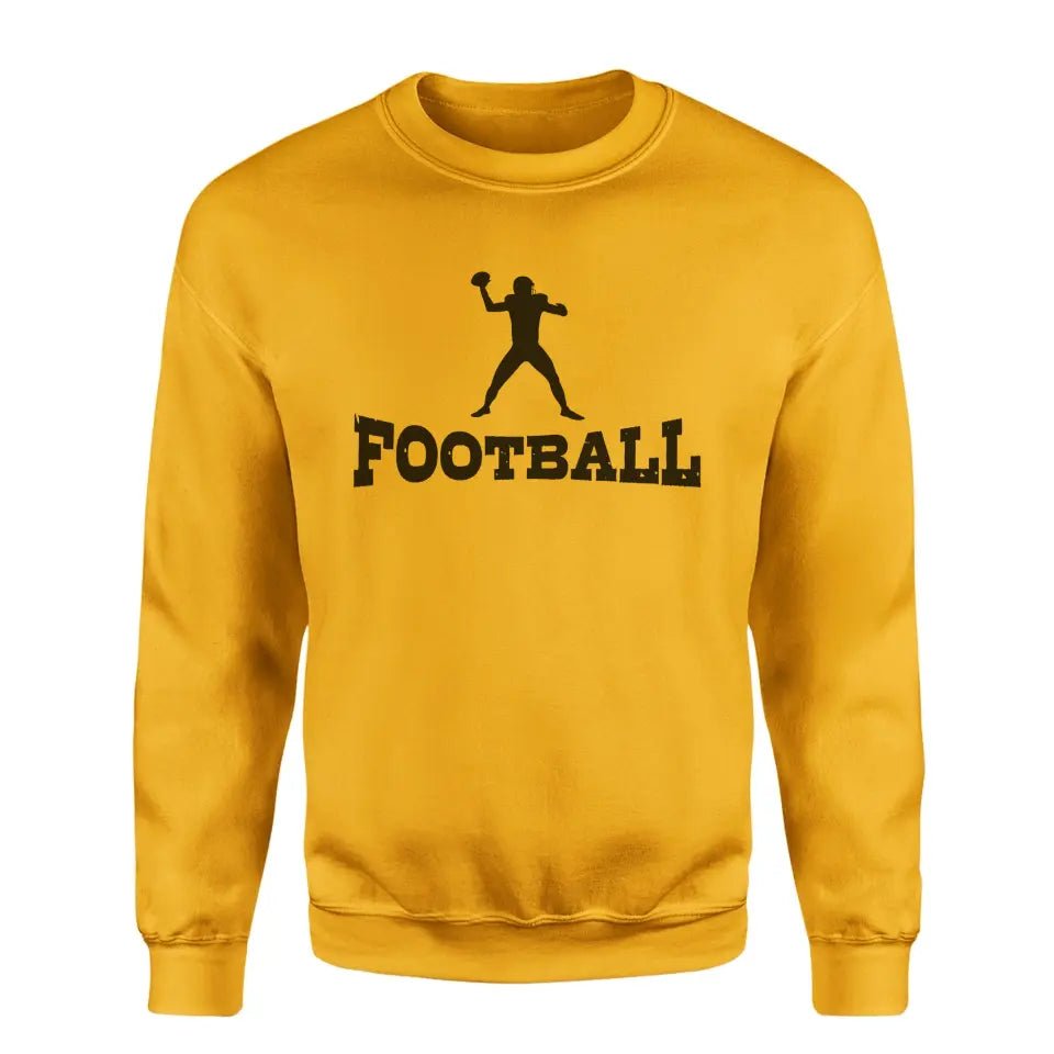 Basic Football with Football Player Icon on a Sweatshirt with a Black Graphic