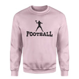 Basic Football with Football Player Icon on a Sweatshirt with a Black Graphic