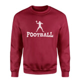 Basic Football with Football Player Icon on a Sweatshirt with a White Graphic