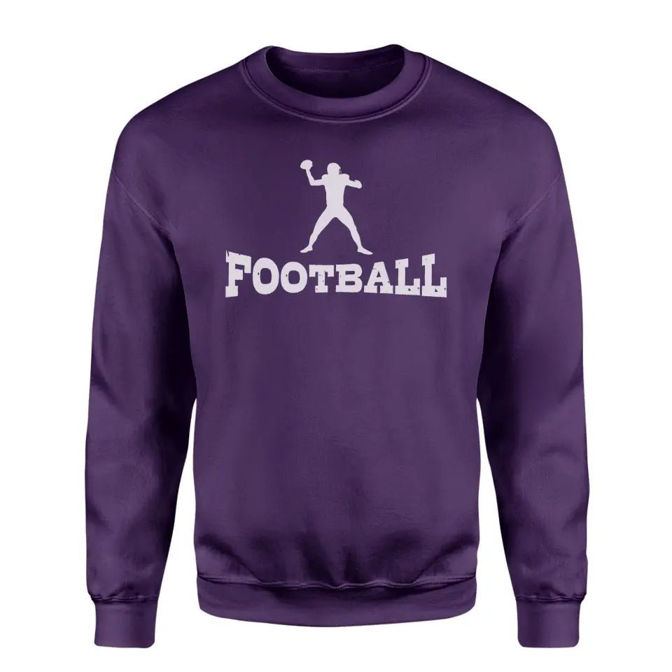 Basic Football with Football Player Icon on a Sweatshirt with a White Graphic