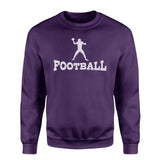 Basic Football with Football Player Icon on a Sweatshirt with a White Graphic