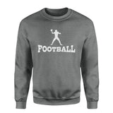 Basic Football with Football Player Icon on a Sweatshirt with a White Graphic