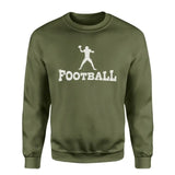 Basic Football with Football Player Icon on a Sweatshirt with a White Graphic