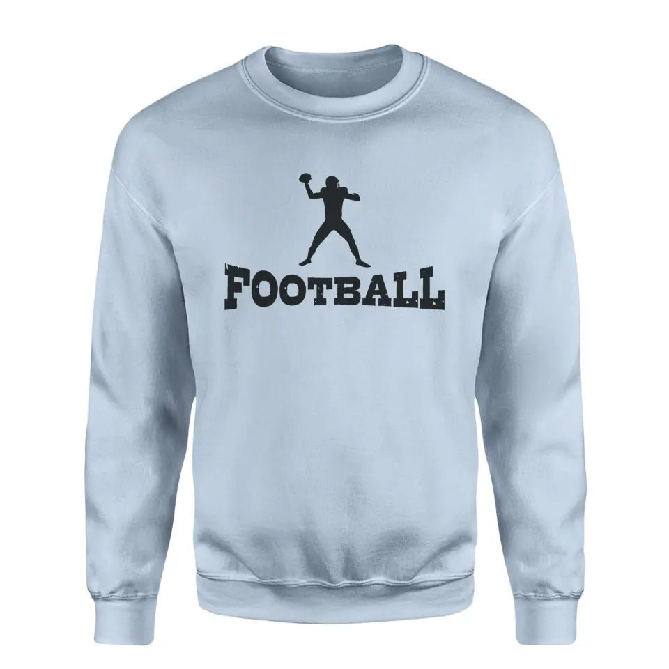 Basic Football with Football Player Icon on a Sweatshirt with a Black Graphic