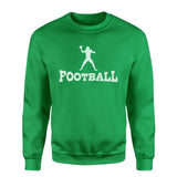 Basic Football with Football Player Icon on a Sweatshirt with a White Graphic