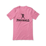 Basic Football with Football Player Icon on a Unisex T-Shirt with a Black Graphic