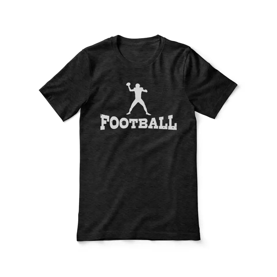 Basic Football with Football Player Icon on a Unisex T-Shirt with a White Graphic