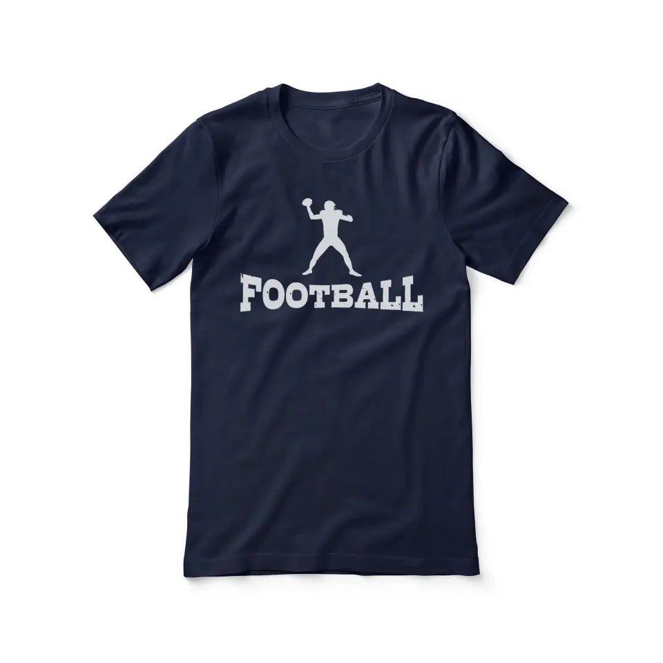 Basic Football with Football Player Icon on a Unisex T-Shirt with a White Graphic