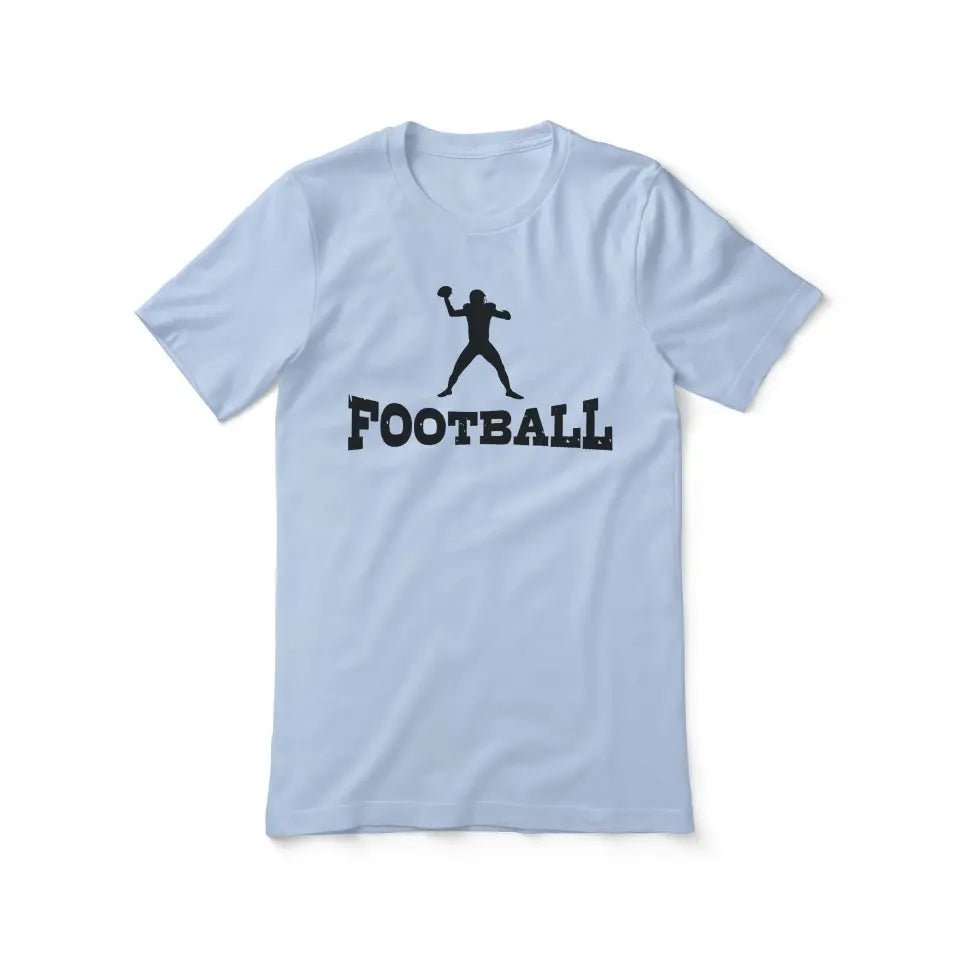 Basic Football with Football Player Icon on a Unisex T-Shirt with a Black Graphic