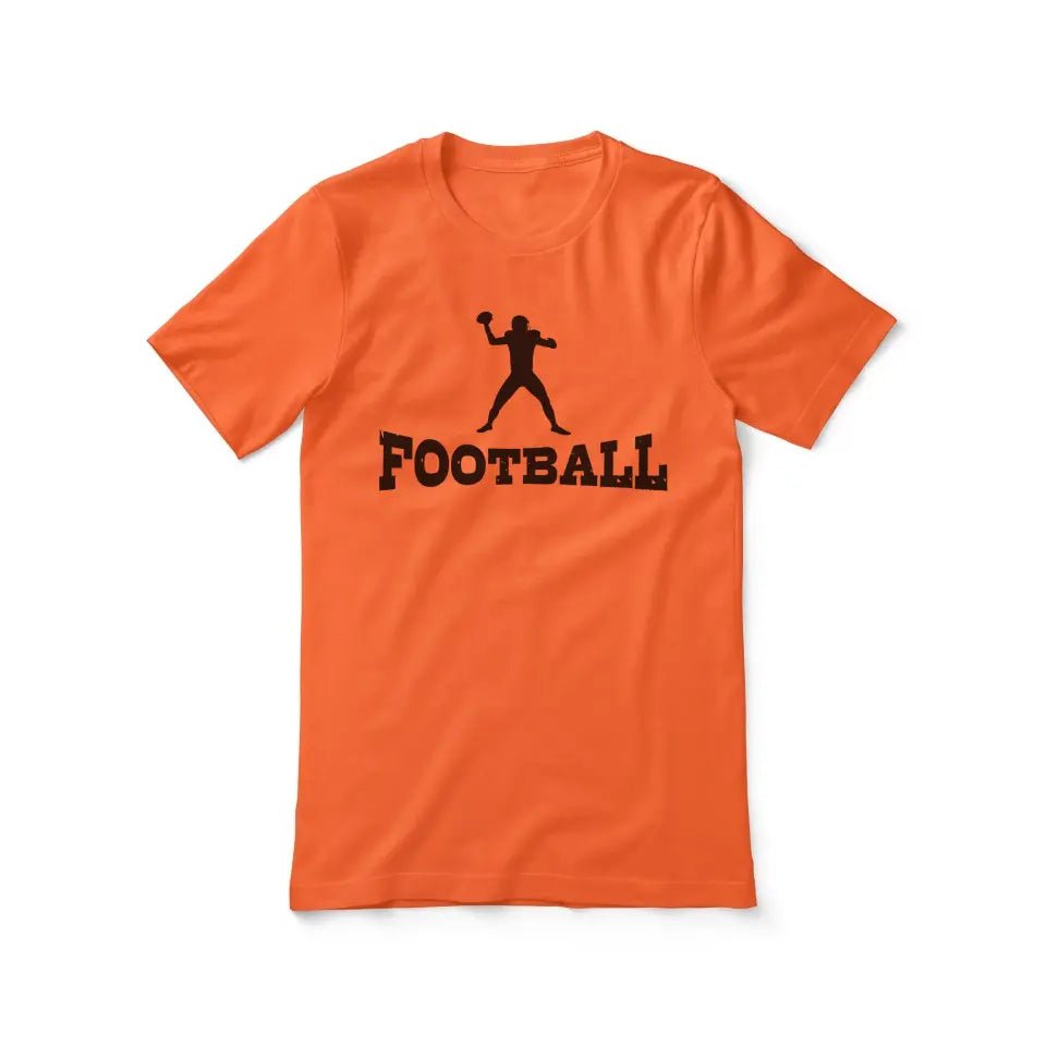 Basic Football with Football Player Icon on a Unisex T-Shirt with a Black Graphic